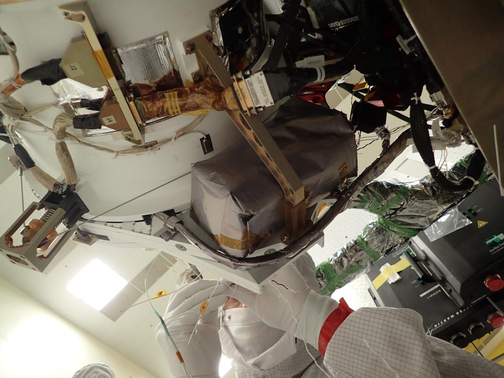 A technician works to install GMAG on the GOES-T spacecraft. Credit: Lockheed Martin