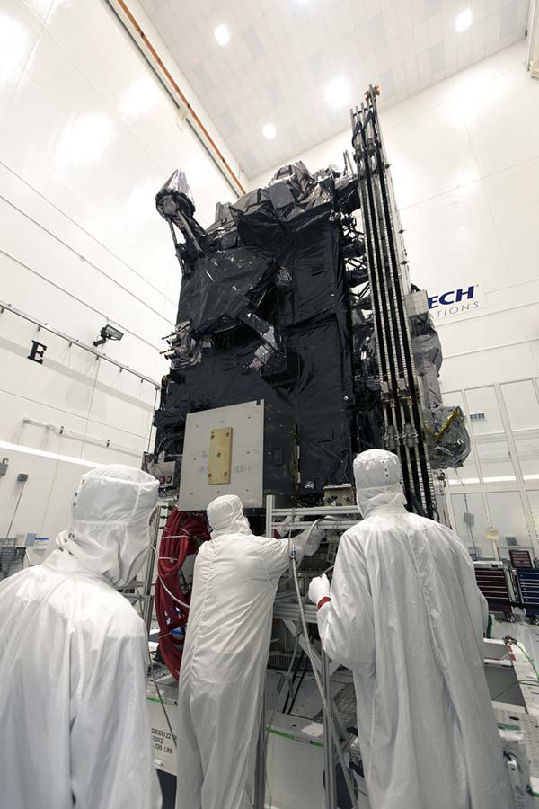 Inside a secured clean room at Astrotech Space Operations in Titusville, Florida